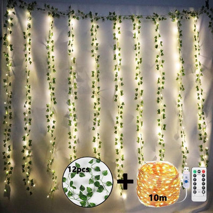 Cascata Guirlanda Verde com Led 12 Peças - My Store