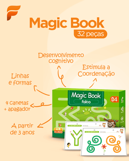 Caderno de Traço e Desenho Infantil Magic Book + Ebook Desenvolvimento Infantil (BRINDE!) - Minha loja
